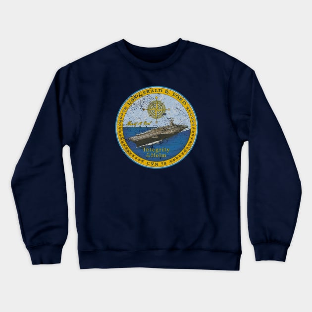 USS Gerald R. Ford Crewneck Sweatshirt by Distant War